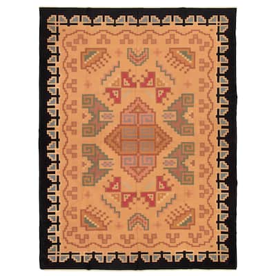 ECARPETGALLERY Flat-weave Ankara FW Tan Wool Kilim - 8'7 x 11'5