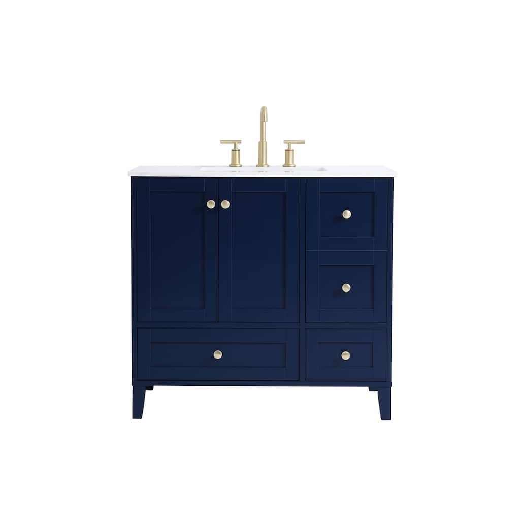 Elegant Lighting Sommerville 36" Free Standing Single Basin Vanity Set