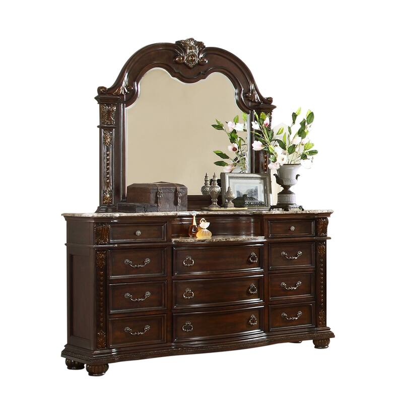 Roma Traditional Style 11-Drawer Dresser Made with Wood