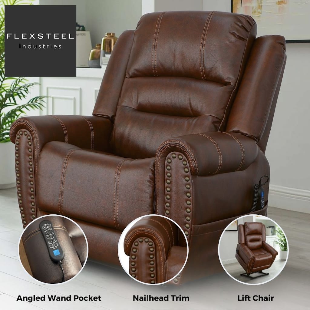 Oscar Power Lift Recliner with Right-Hand Control & Power Headrest by Flexsteel