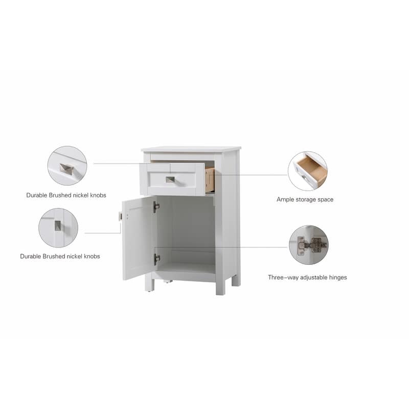 Indigo Home 18 Inch Bathroom Storage Freedstanding Cabinet