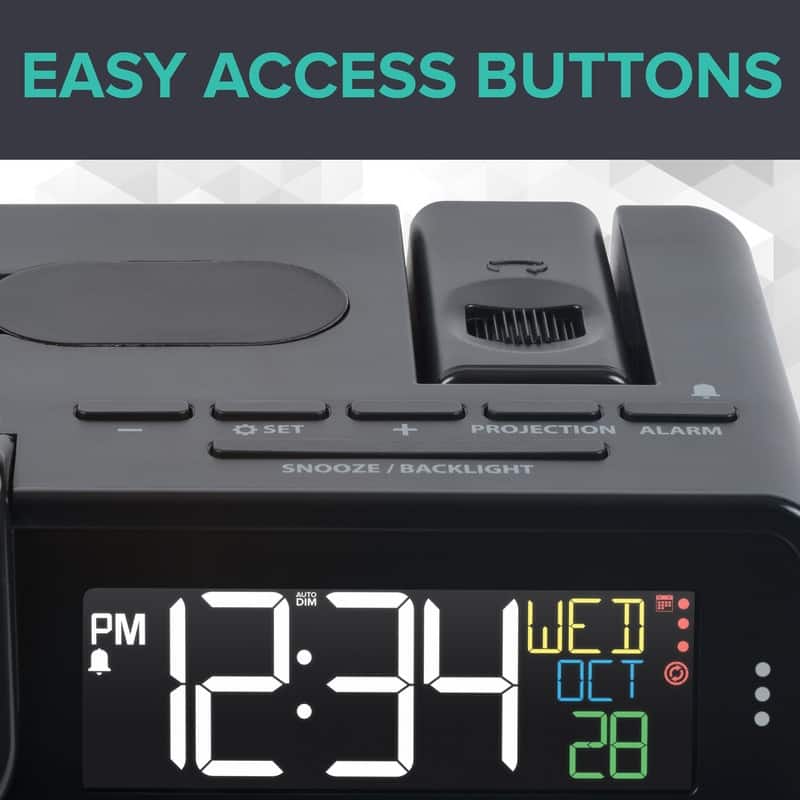 Wattz 2.0 Projection 10W Wireless Charging Alarm with Docking Station