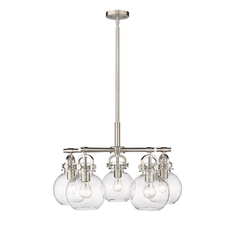 Innovations Lighting Newton Sphere - 5 Light 7" Stem Hung Chandelier.