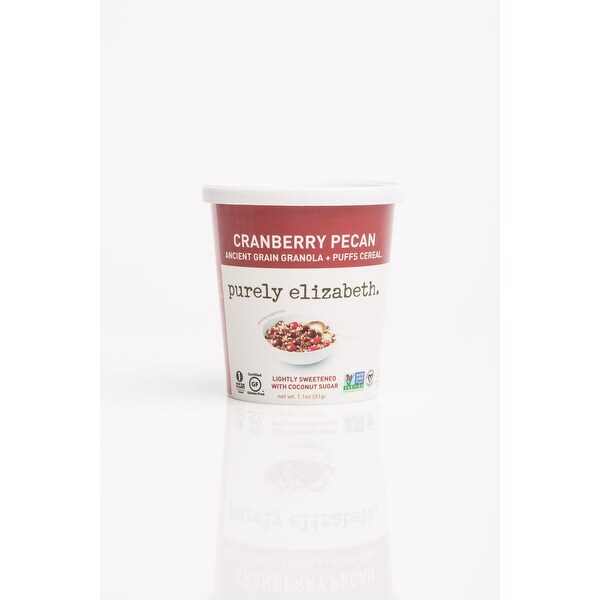 Purely Elizabeth Ancient Grain Granola and Puffs - Cranberry Pecan - Case of 12 - 1.1 oz.