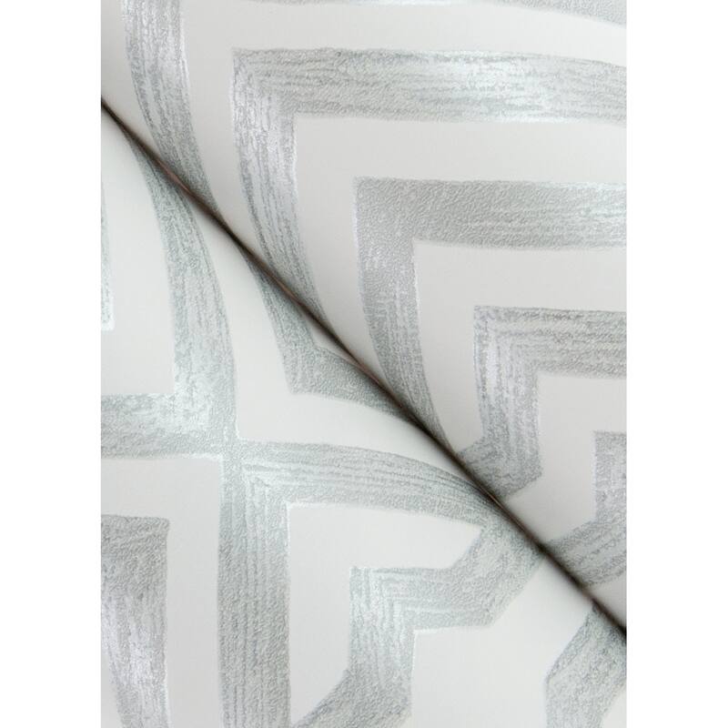 A-Street Prints Lyon Silver Geometric Key Wallpaper