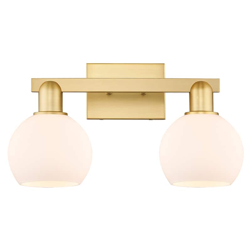 Innovations Lighting Endless Possibilities Arcadia - Athens - 2 Light 17" Bath Vanity Light - Satin Gold/Matte White