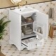 preview thumbnail 90 of 135, GDFStudio - Lisa 20" Bathroom Vanity with Ceramic Sink, Soft-Close Door & Storage Rack 1 drawer - White