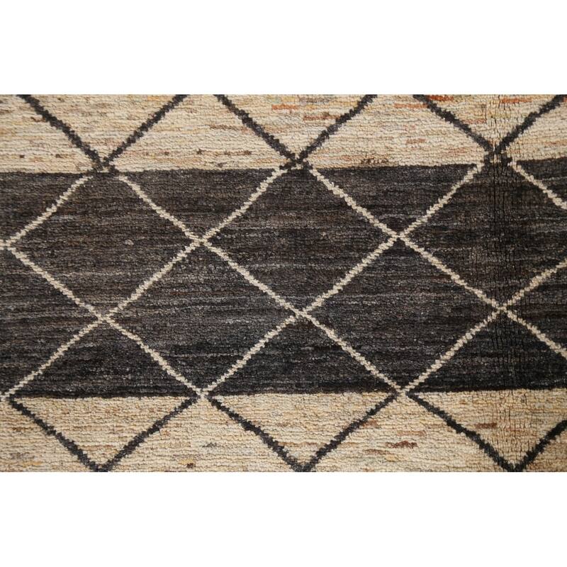 Trellis Moroccan Oriental Wool Area Rug Hand-knotted Home Decor Carpet - 7'11" x 10'5"