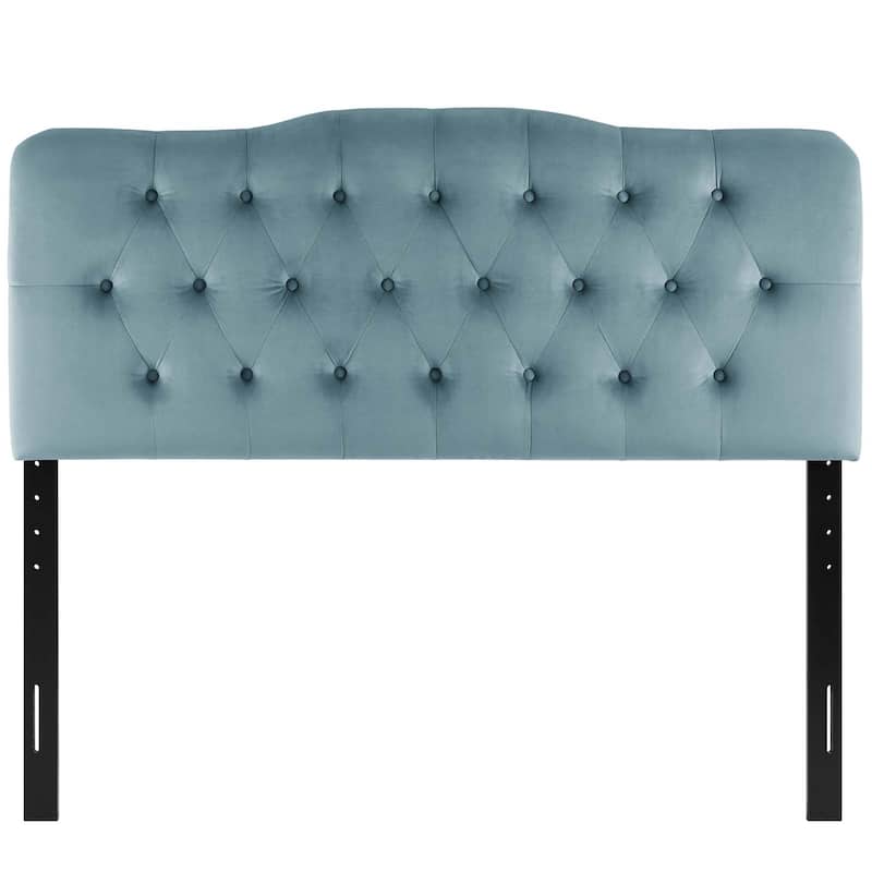 Carson Carrington Labbetorp Queen Diamond Tufted Velvet Headboard