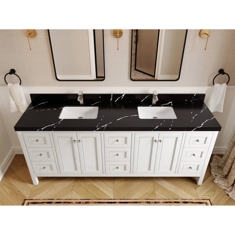 Willow Collections 84 in. W x 22 in. D Nashville Double Bowl Sink Bathroom Vanity with Countertop