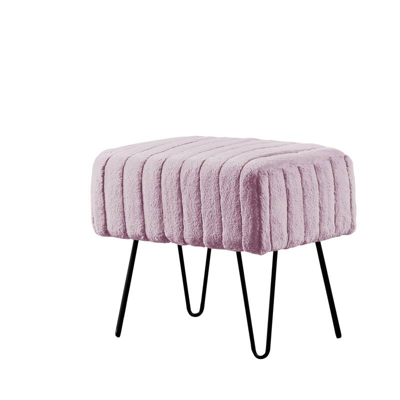 Serenta SuperMink Fauxfur Ottoman Bench