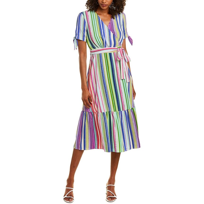 maggy london ruched waist midi dress