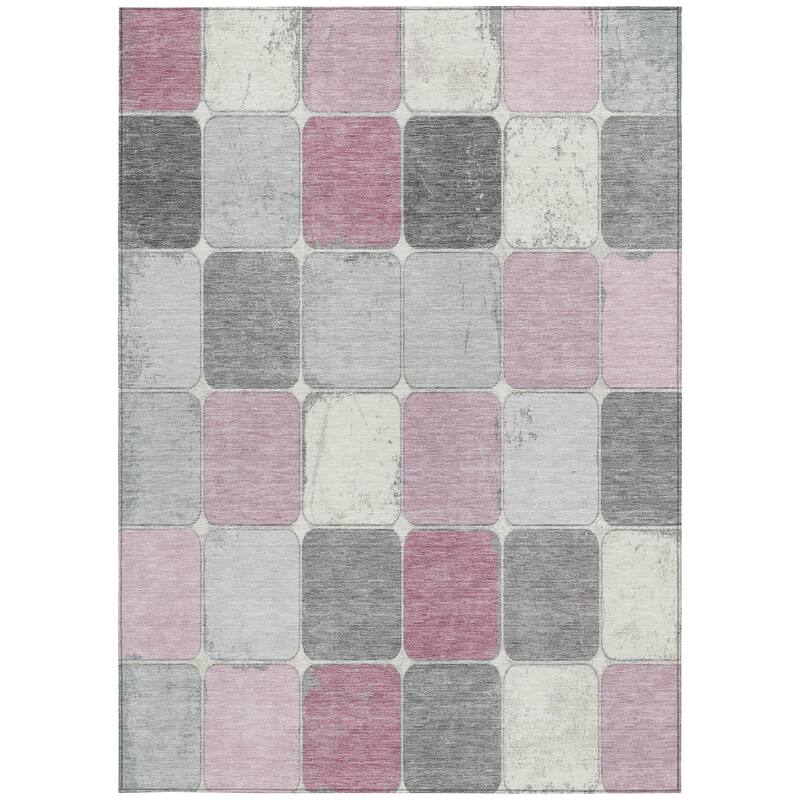 HomeRoots Geometric Transitional Rectangle Outdoor Rug
