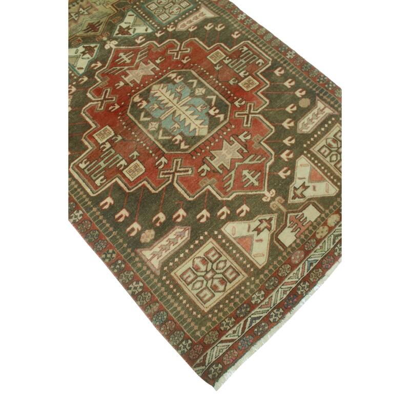 Semi Antique Mahmud Grey-Green/Rust Runner - 3'6" x 9'11"