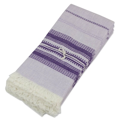 Novica Handmade Cheerful Kitchen In Purple Cotton Napkins (Set Of 6)