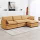 preview thumbnail 99 of 153, Corduroy Sectional Sofa with Removable Ottomans & Ultra-soft Cushions for Living Room & Bedroom 3 Seats with 1 Ottoman - Mineral Yellow