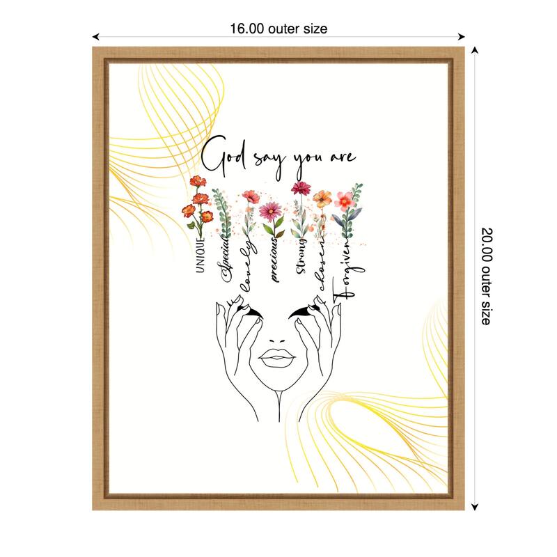 God Says You Are Christian Art by Alva Jumath Framed Canvas Wall Art ...
