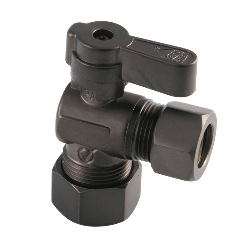 Kingston Brass 5/8-Inch OD Comp X 1/2-Inch OD Comp Angle Stop Valve - Oil Rubbed Bronze