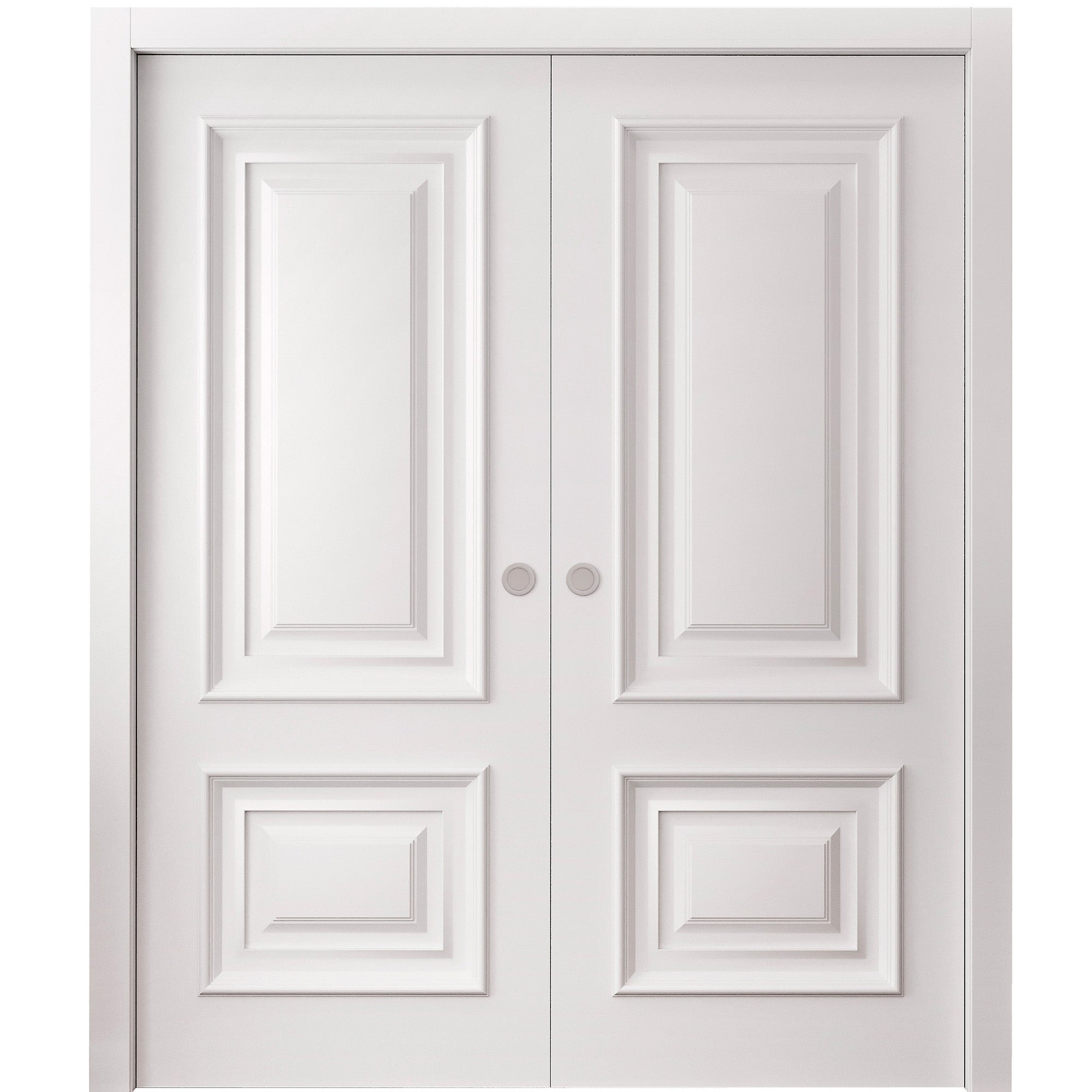 SartoDoors | Bathroom Door Pocket Door | Solid Wood | Hardware Set | 36x80, White Bedroom Door Pantry Door Closet Door
