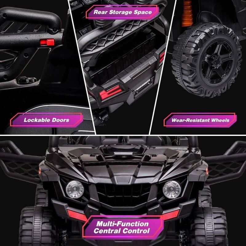 Kids Ride On Utv with Remote Control, 390W Double Motors 12V Kids Ride On Car Truck Toddles Electric Vehicle