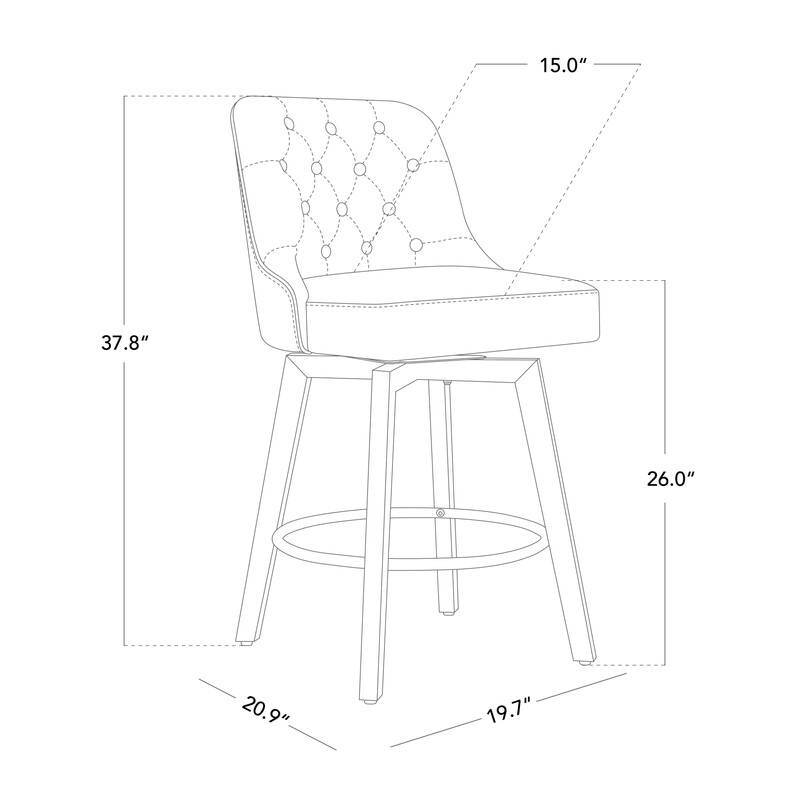 Chris 26 inch Swivel Counter Height Bar Stool Set