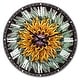 preview thumbnail 9 of 8, Designart 'Yellow Blue Abstract 3D Flower' Oversized Floral Wall CLock