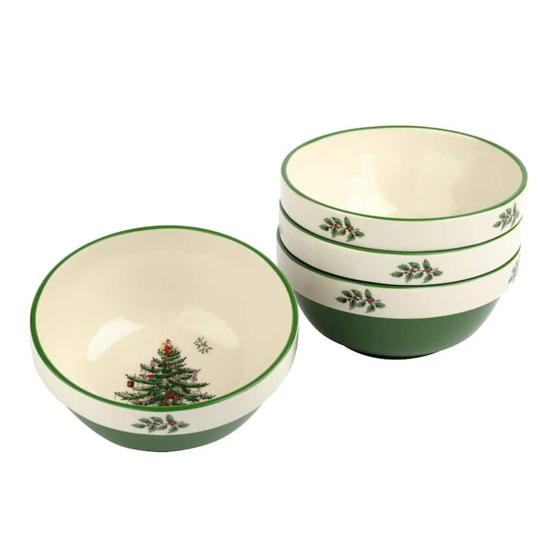 Spode Set of 4 Christmas Tree Stacking Bowl - 5.5" D x 2.75" H