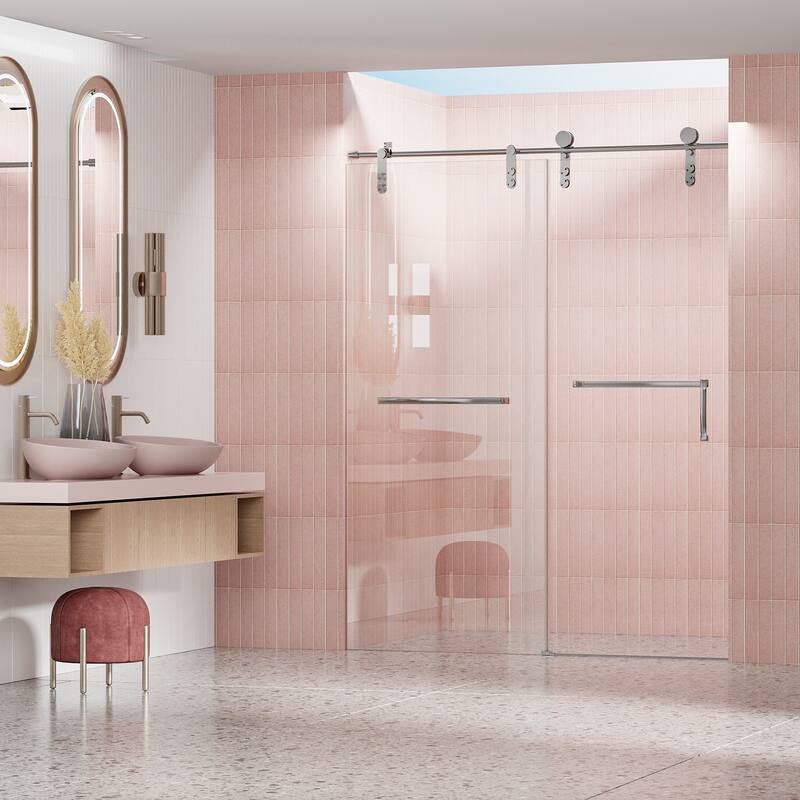 56-60"W x 76"H Single Sliding Glass Shower Door