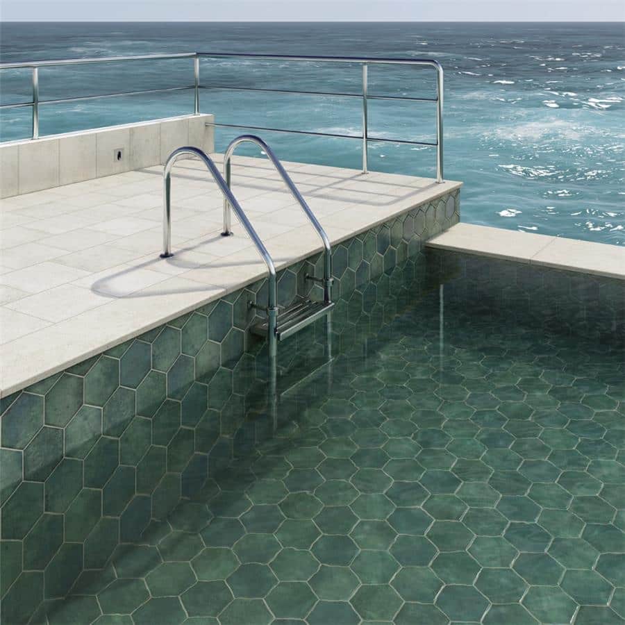 Merola Tile Capri Hex Oliva 7" x 8" Porcelain Floor and Wall Tile