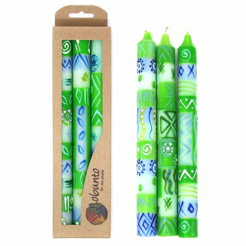 Handmade Taper Dinner Candles Farih Design Set of 3 (South Africa)