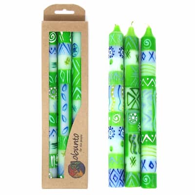 Handmade Taper Dinner Candles Farih Design Set of 3 (South Africa)