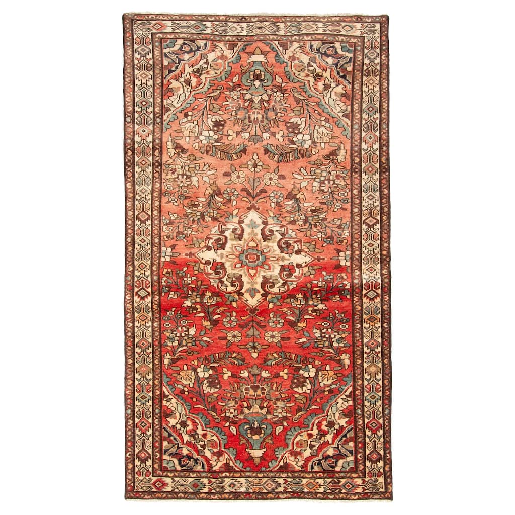 ECARPETGALLERY Hand-knotted Andelz Red Wool Rug - 4'5 x 8'2