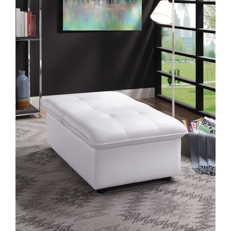 Kathleen Contemporary Faux Leather Tufted Adjustable Accent Chair by Porch & Den