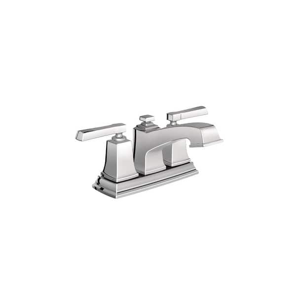 Shop Moen 6010 Centerset Bathroom Faucet With Metal Pop Up Drain Assembly Overstock 21257138