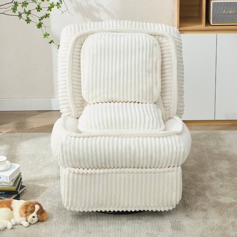 360° Swivel Rocking Single Sofa,Recliner Sofa, Manual Glider Rocking Armless Chair,Living Room Office