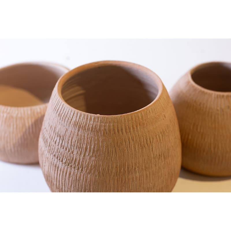 Large Whitewashed Planter - 22" - Brown