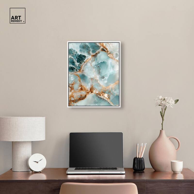Teal Marble Majesty Canvas by Art Remedy
