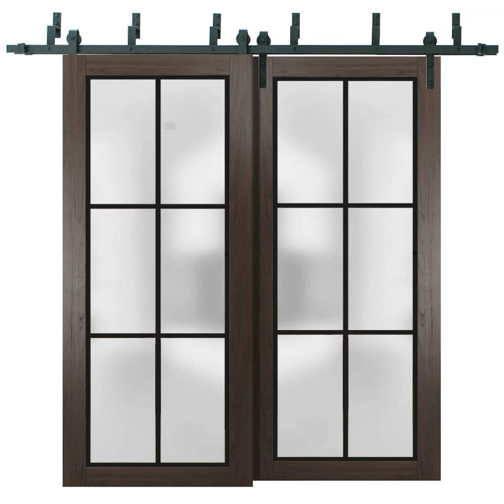 Barn Bypass Doors 36 x 80 Planum 2122 Chocolate Ash Sturdy 6.6ft