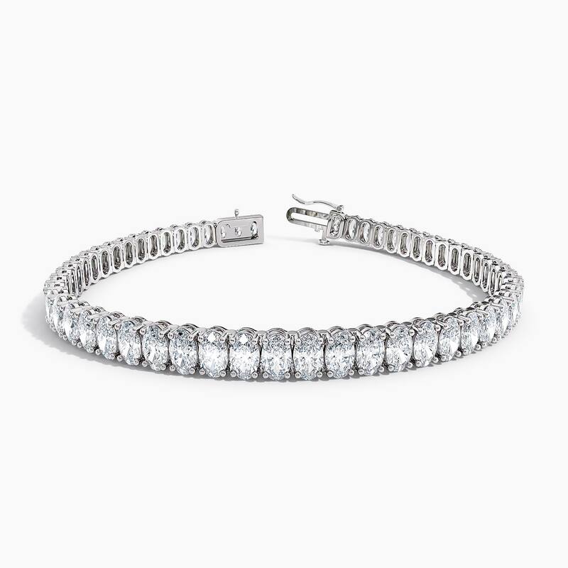 Auriya 14K Gold Lab Grown Oval Diamond Tennis Bracelet 11.00 ct. tw. (F-G VS)