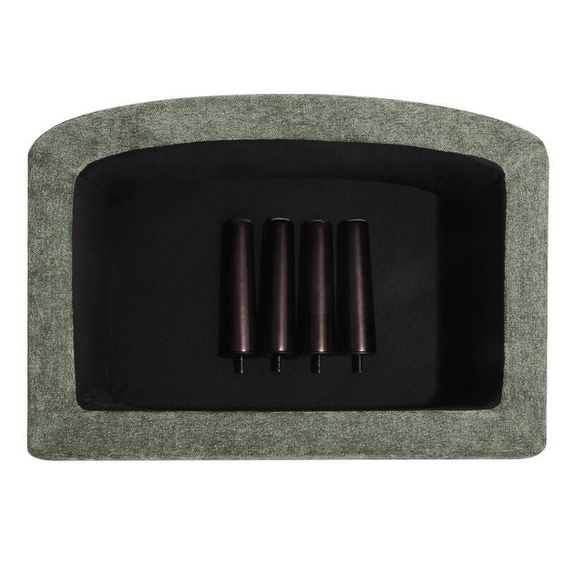 Barrel Accent Chair With Storage Ottoman,Modern Living Room Barrel Chair,Chenille Reading Chair With Ottoman For Living Room