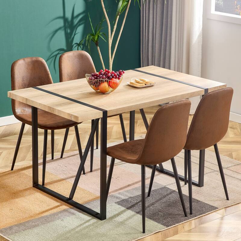 Set of 6 Dining Chairs Cushioned Side Chairs with Soft Linen Fabric
