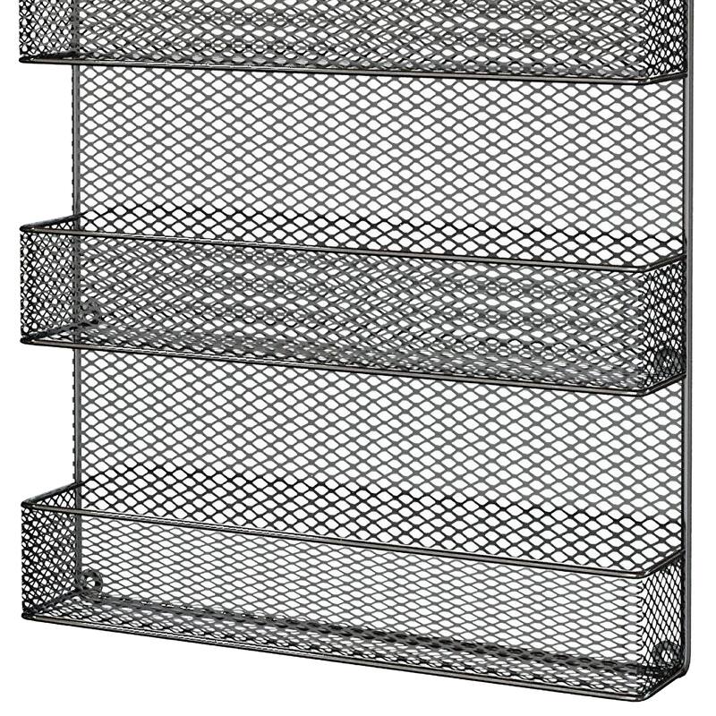 Spice Rack Organizer - Space-Saving Wall-Mount 5-Tier Wire Shelves by Home-Complete (Black)