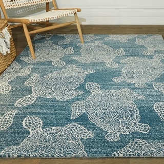 Turtle Colorblock Rug Folse Coastal Turtle Area Rug - Bed Bath & Beyond - 32814810