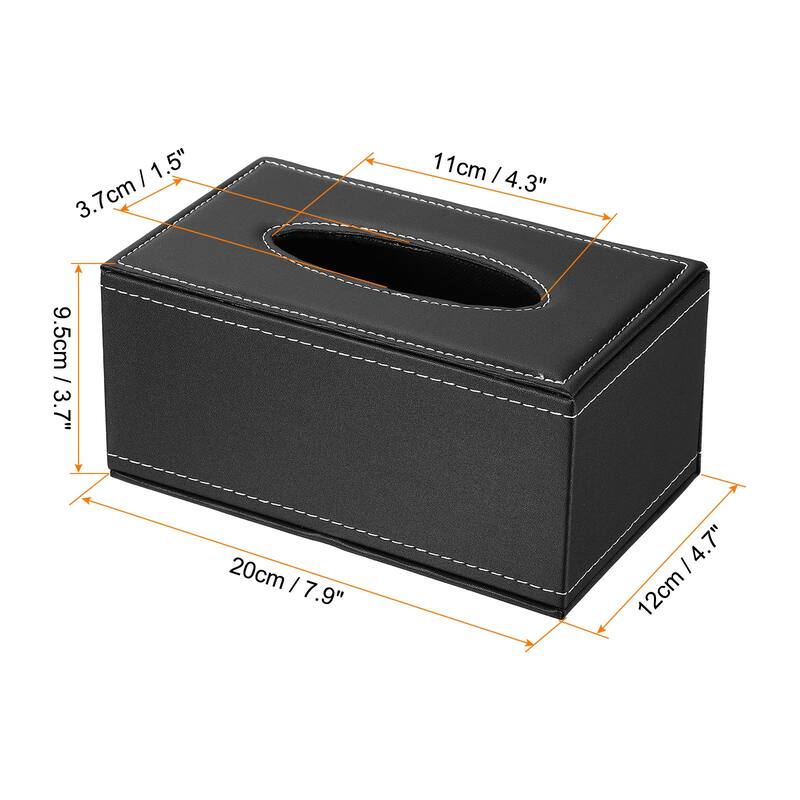 7.9x4.7x3.7" Tissue Box Cover, PVC Leather Waterproof Napkin Dispenser