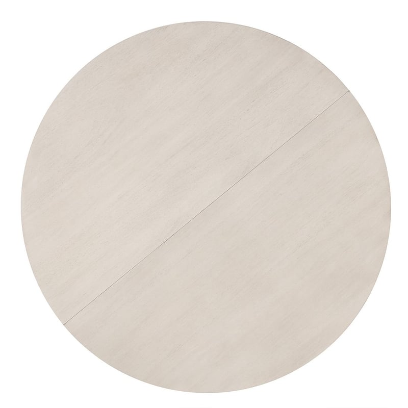 Wooden Round Drop Leaf Extendable Dining Table Set with 4 Upholstered Chairs