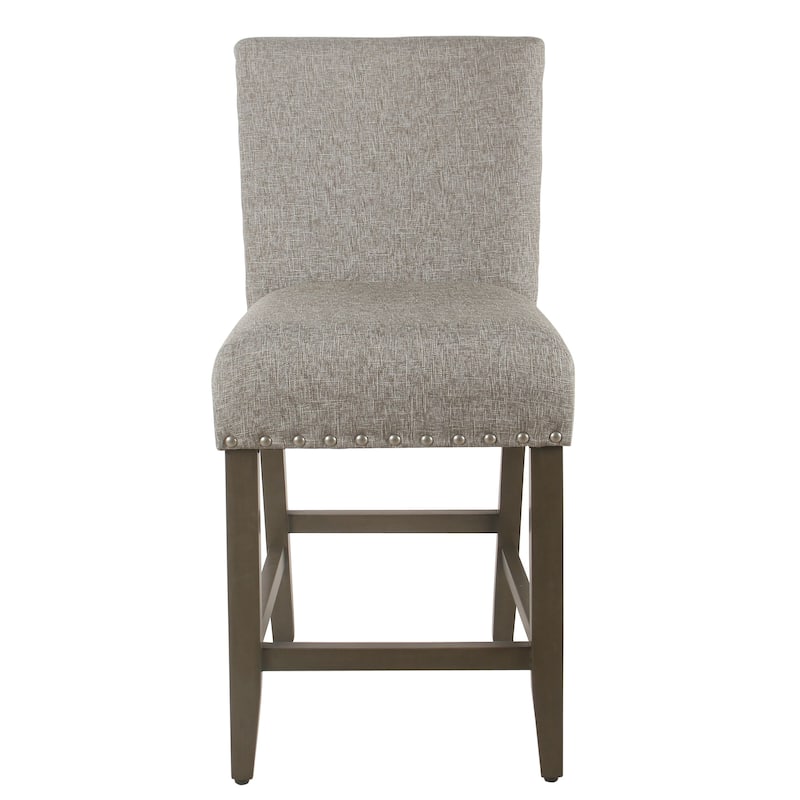 Porch & Den Robin Sterling Grey Nailhead Counter Stool - 24 inches