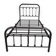 preview thumbnail 4 of 3, Vintage Victorian Platform Metal Frame Foundation Headboard Footboard Heavy Duty Steel Slats,Twin
