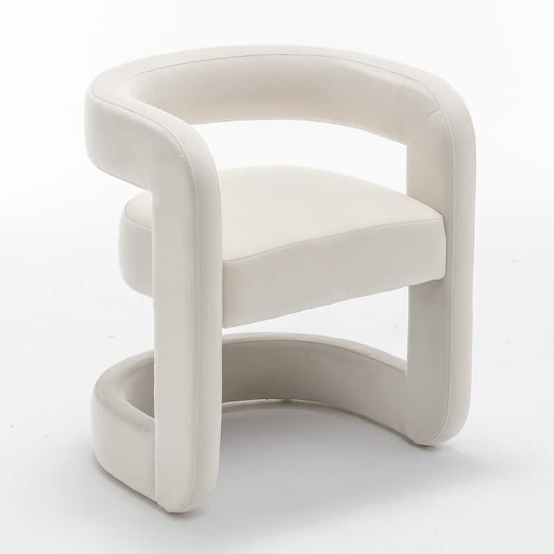 SEYNAR Modern Velvet E-Shaped Open Back Dining chair Set of 2