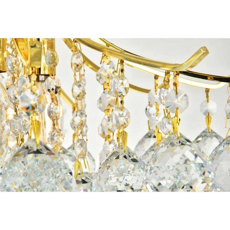 Somette 3-light Goldtone Flush-Mount Chandelier