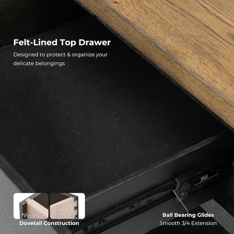 Furniture of America Lucan Farmhouse Black Solid Wood 5-Drawer Storage Chest